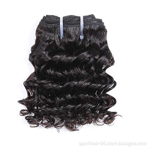 Spark 10A Deep Wave  Bundles Short Brazilian Vingin Hair Weave Bundles Deep Wave Curly Human Hair Bundles Sew in Extension